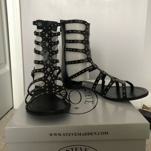 Womens Steve Madden Black Gladiator Sandals